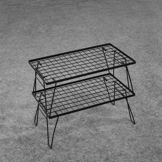 Double-layered mesh camping table